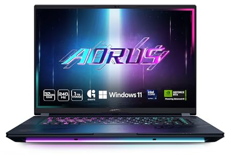 GIGABYTE AORUS Master 16 - Intel Core Ultra 9 275HX 32GB DDR5 16 Laptop | NVIDIA GeForce RTX 5070Ti, 240Hz, 2560x1600 WQXGA OLED, 1TB SSD, Windows 11 Home AD, Dark Tide