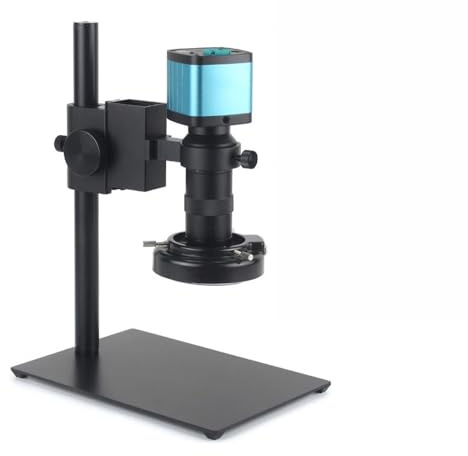 Mikroskop tillbehörssats 48 MP 4K USB HDMI VGA digital video monokulärt mikroskop kamera med Continus zoom 180 X C-montering för lödning telefon reparationsverktyg mikroskop diabilder (ett set)