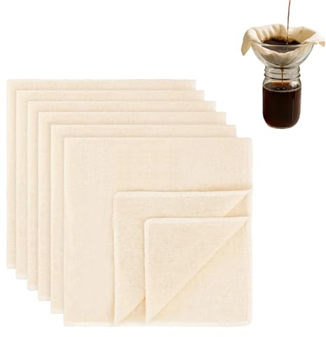 Paños de queso, 6 estopillas para colar 50 x 50 cm, paños de muselina para cocinar, reutilizables, lavables, con dobladillo, para filtrar leche de nueces, mantequilla, uice, té, café