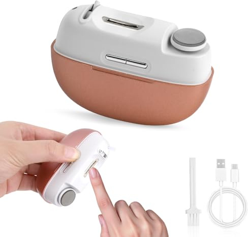 Focenat Coupe-Ongles Électrique 3-en-1, Lime à Ongles Électrique, Dual Slot, LED, Rechargeable USB, 2 Vitesses, Silencieux Pour Bébé, Enfants, Adultes & Seniors