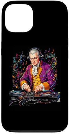 Custodia per iPhone 13 Mozart DJ famoso compositore divertente DJ regalo