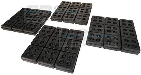 HEAVY DUTY ANTI VIBRATION ISOLATION PADS 6 X 6 X 3/4 ALL RUBBER WAFFLE TYPE, QUANTITY 4