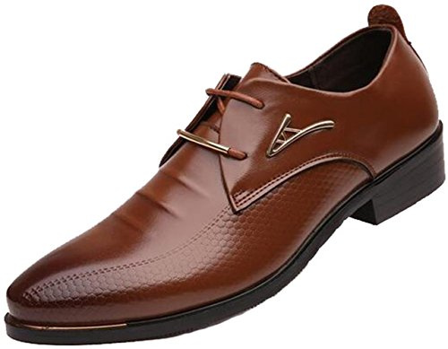 DADAWEN Hommes d'affaires Britanniques Pointu-Toe Chaussures Oxford Quatre Saisons Chaussures-Brun 43