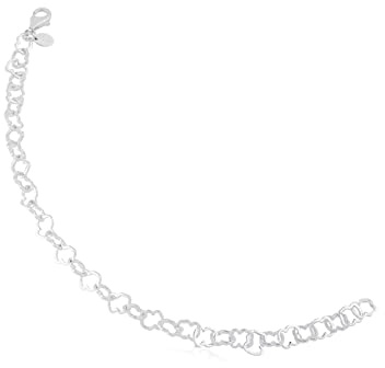 TOUS Pulsera de Plata de Primera Ley para Mujer con Motivo de Osos en Carrusel 0,8cm, 19 cm de Largo, Clásica y Elegante, Colección Carrusel
