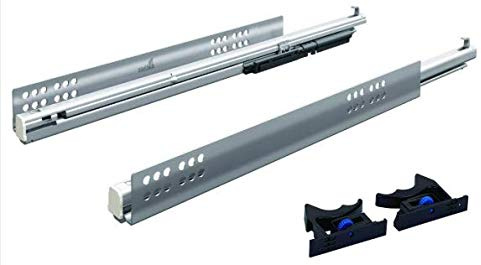 GUIDA PER CASSETTI IN LEGNO COMPLETA PER 1 CASSETTO LUNGHEZZA cm.50, HETTICH CON SISTEMA SILENT SYSTEM,AMMORTIZZATA AD ESTRAZIONE TOTALE QUADRO V6 PORTATA 30 KG.