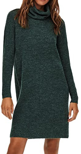 Only Onljana L/S Cowlnck Dress Wool KNT Noos Robe Femme, Vert, M