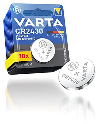 VARTA Batterien Knopfzellen CR2430, 10 Stück, Power on Demand, Lithium, 3V, kindersichere Verpackung, für Smart Home Geräte, Autoschlüssel und weitere Anwendungen [Exklusiv bei Amazon]