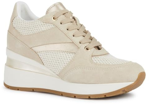 Geox D Zosma aSneaker para Mujer, Beige Lt Taupe, 40 EU