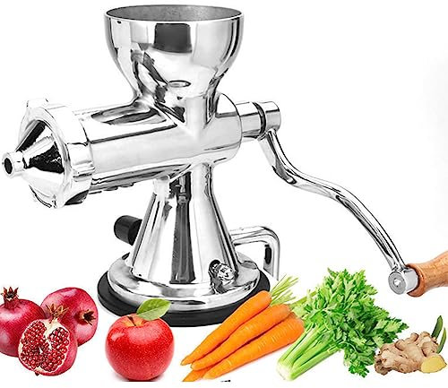 FURLOU Manual Wheatgrass Juicer, Portable Blender Machine for Household, Multifunctional Hand Cranked Vegetable Ginger Special Juicer, for Fruit, Vegetables, Wheatgrass,Ginger, Pomegranate