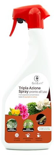 GebEarth® | Tripla Azione Spray per Piante 1L | Insetticida - Fungicida - Acaricida Naturale Pronto Uso a base di Equiseto e Ortica | Contrasta lo sviluppo di Insetti, Acari e Funghi.