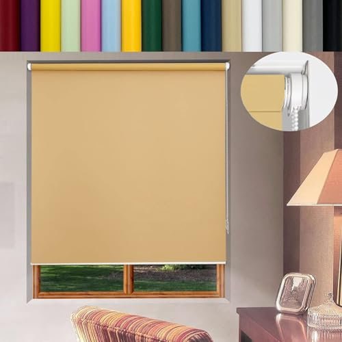 Verdunkelungsrollo Klemmfix ohne Bohren 65 x 160 cm Einfache Installation, Klemmfix, Verdunkelungsrollo Klemmrollo mit Klemmträger, für Fenster & Tür, Taupe