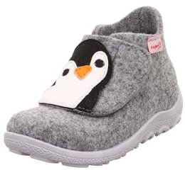 Superfit Jungen Happy Octi Hausschuh, Grau Schwarz 2000, 24 EU Weit