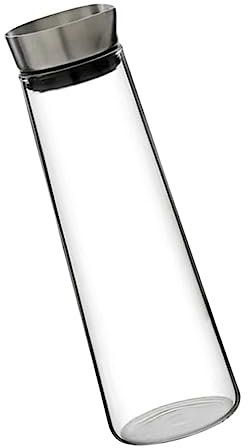 IMIKEYA Brocca D'acqua in Vetro Al Borosilicato 1l Coperchio in Acciaio Resistente Al Calore Per Succhi e Bevande Fredde Uso Domestico e Ufficio