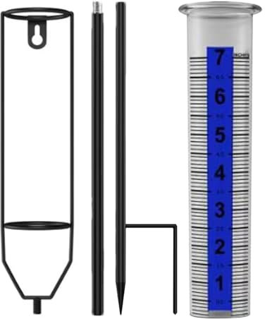 Garden Rain Gauge,Yard Rain Measure Gauges With Stake | Accurate Rainwater Measuring Meter for Terraces Deck Lawn Fence Yard Farm
