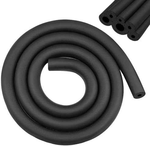 BEASAFY Aislamiento de tuberías de caucho de 1,8 m, aislamiento de tuberías, espuma blanda, color negro, para aislamiento de tuberías, equipos de fitness, tubo de cobre (6 mm de diámetro)