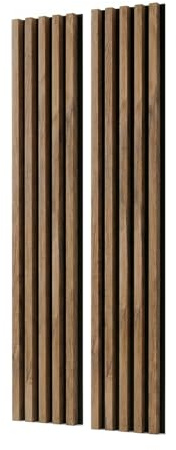 MEBANO. Akustikpaneler på svart skiva 2 st x (26,5x240 cm) väggpanel färg: ek natur grandson MDF väggbeklädnad inomhus modern ribbvägg väggdekoration