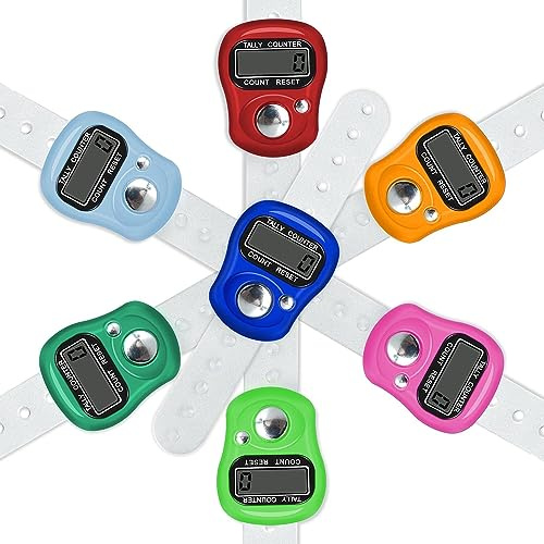 Knit Row Counter, Finger Digital Counter, LCD Display Digital Finger Tally Counter clicker, Electronic Stitch Counter for Knitting, Crochet Row Counter Ring, Stitch Markers for Crocheting (Dark Blue)