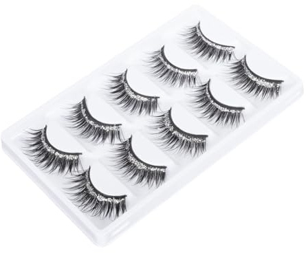 CIYODO 5 paires Faux Cils Artificiels Fibre Denses et Cils de Maquillage Naturels et Résistants Accessoires de Beauté pour Yeux Élargis
