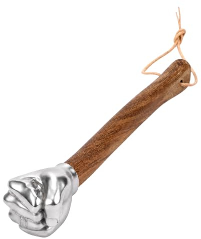 Yosoo Health Gear Handhammer Trähandtag Rostfritt Stål Huvud Multifunktionell Knytnäve för Hembil Utomhus Camping Ros Hantverk Dekorativa Prydnad Lämpliga Verktyg (Nävehuvud)