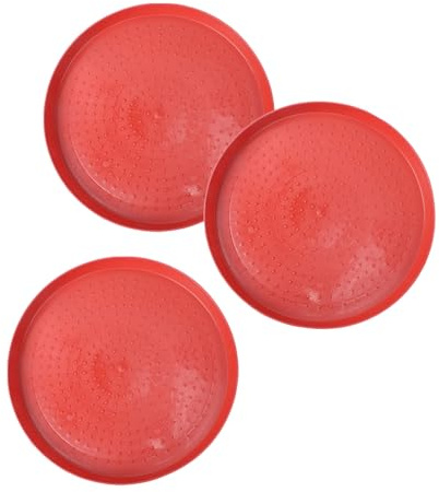 HINTRMENT Lot de 3 Assiettes Rondes pour Nourrir Les Poulets, Plateaux Réutilisables en Plastique Solide de 35 Cm, Mangeoire à Poussins Résistante aux UV pour Alimentation de Volailles