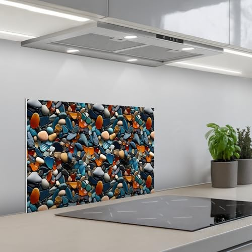 KitchenYeah© Crédence Cuisine À Coller 40x60 cm Protection Plaque De Cuisson Adhesif Plastique Rigide Dalle Murale Verre - Vif - Pierres
