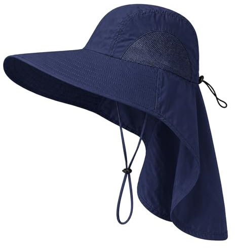 FYting Sombrero Pescador,Gorro Pescador Hombre,Sombrero Hombre Verano ala Ancha,Bucket Hat Mujer,con Cuerda Fija,Chal de Protección Solar | Impermeable, para Playa, MontañIsmo, Senderismo(Verde)