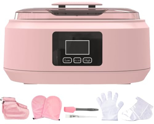 Paraffin Wax Warmer, 2000ML Electric Wax Heater with Temp Control | Paraffin Wax Machine with 149-167°F Heating Range, Rapid Melting System, Spa Kit Included for Hand Feet Skin Care(Pink)