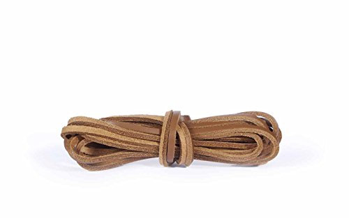 Kaps Leather Laces, lacets de bottes en cuir de qualité 100% véritable, fabriqués en Europe (120cm - 48 pouces - 6 à 8 paires d'oeillets / 36 - natürliche farbe)