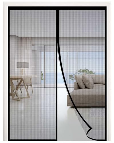 RELIANCER Fiberglass Magnetic Door Screen,Fit Door Size 70x78,Auto Close Screen Door Mesh w/Magnets,Patio Doorway Net Screens,Self-Closing Doors Cover,Anti Mosquito Doorway Curtain,Mesh Partition