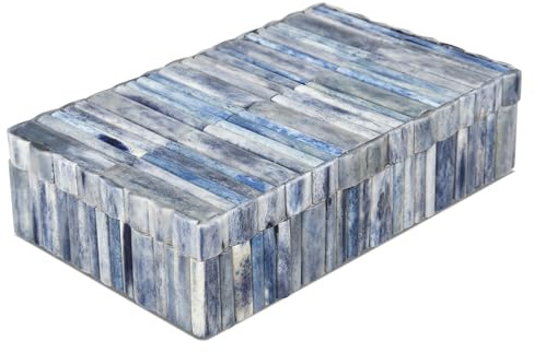 Handicrafts Home 8x5x2 Handmade Ivory Decorative Storage Box, Boho Memory & Keepsake Organizer, Multipurpose Treasure Boxes, Home Decor Accent, Gift Ready