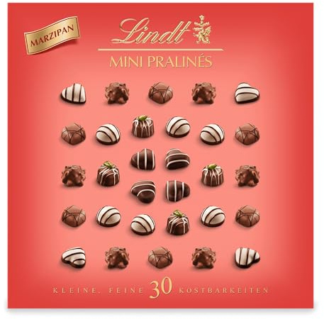 Lindt Schokolade - Marzipan Mini Pralinés | 163 g | Pralinen Schachtel mit je 30 Pralinen in 6 köstlichen Sorten | Pralinengeschenk | Schokoladengeschenk