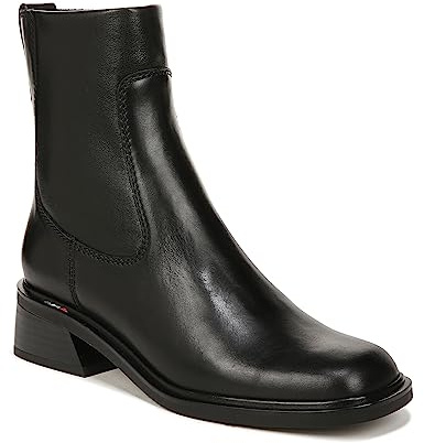 Franco Sarto Womens Gracelyn Low Block Heel Ankle Boot Black Leather 8 M