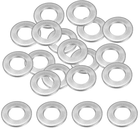 PATIKIL 304 Stainless Steel Flat Washers, 10 Pack M16x32mm Belleville Spring Disc Washer Conical Knurled Metric Gasket for Automotive Industrial Construction