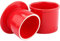 Ceramic Butter Crock with Water Line, Butter Keeper for Soft Butter, French Butter Dish with Lid, Housewarming Gift (Red, Round 6 oz)