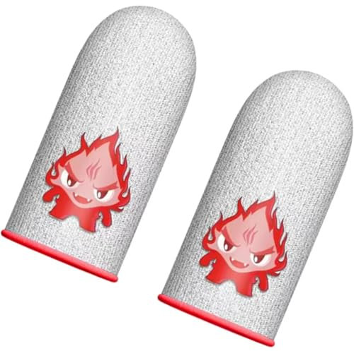 PEMY Manchons de Doigts pour Jeux Mobile - Anti-Transpiration, Respirants, Élastiques et Lavables - Fibre de Carbone et Conductrice d'argent pour PUBG, Fortnite, Call of Duty (Blanc)