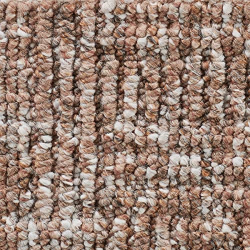 Teppichboden Meterware in 2 3 4 und 5m Breite ideal für Wohnzimmer und Esszimmer in Braun Schlingen Teppich Auslegware mit grober Struktur