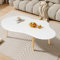 mufsceku Kleiner Couchtisch für Wohnzimmer, moderner Holztisch in Wolkenform, moderner Teetisch, minimalistischer Cocktailtisch, Sofatisch für Zuhause, Büro, Weiß