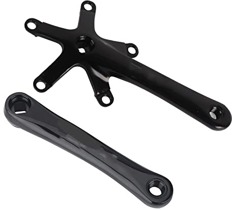 Brrnoo Cykelvev i aluminiumlegering för enkelhastighetscyklar kompatibel med 110 BCD svart enkelhastighets cykelvev