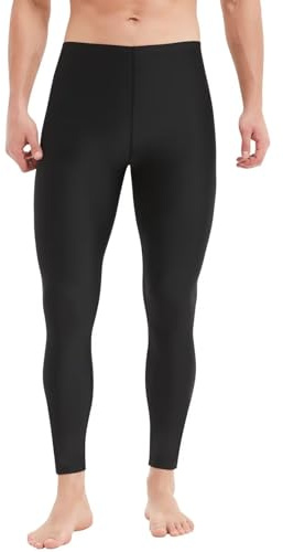 Sillictor Mens Swimming Leggings UPF 50+ Long Swim Pants Water Surfing Swimmimg Tights Sun Protection Rash Guard Pants Quick Dry Breathable 119 Black M