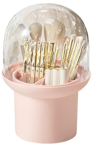 Contenedor de brochas de maquillaje, cubo de cosméticos multiusos, organizador de maquillaje transparente, exhibición de estante de tocador, almacenamiento de gran capacidad para tocador encimera