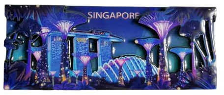 Calamita da frigorifero Singapore, souvenir turistico, decorazione per frigorifero, collezione 3D