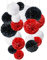ZERODECO 18 Stück Schwarz, Rot und Weiß Seidenpapier Pompoms Blumen Ball Dekorpapier Kit für Geburtstag Hochzeit Baby Dusche Parteien Hauptdekorationen und Partei Dekoration