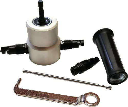 KUNZER 7BK03 Blechknabber-Aufsatz -24mm Schneideradius, Schneidekapazität bis 2mm- Bohrmaschinen-Vorsatzgerät 3000 rpm