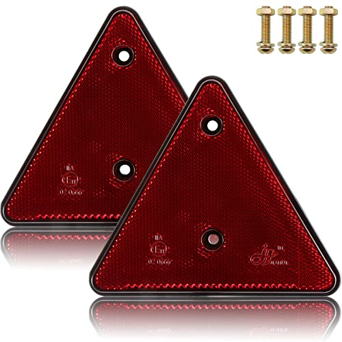 SPARKMOTO Catadioptrico Triángulo Rojo,2 Piezas Catadioptricos Reflectores Remolque,Homologados ECE R3 catadióptricos Triangulares para Remolque,Reflector de Triángulo,catadioptrico triángulo Caravan