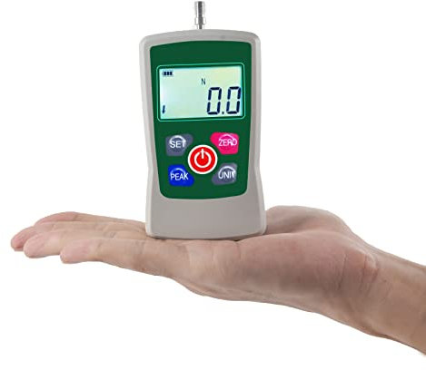 GOYOJO Digital Force Gauge, High-Precision Push-Pull Meter for Tension and Compression Testing Units (N, kg, lb, oz) Real-Time/Peak/First Peak Modes Ideal for Quality Control & Material Testing (500N)