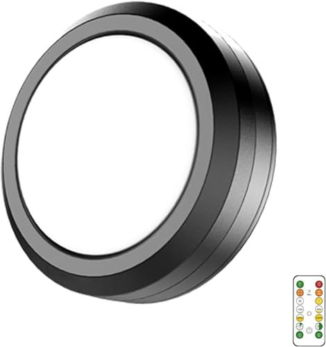 MOUJUCHI Luz Led Armario, 1 Pcs Luces Led Armario, Lamparas a Pilas con Control Remoto para Armarios, Pasillo, Escalera, Sótano, Garaje (Negro)