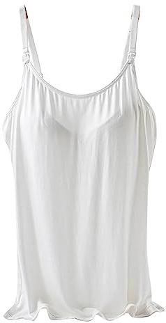 Débardeurs d'allaitement de grossesse pour femme avec soutien-gorge intégré pour l'allaitement, sous-vêtements de grossesse, Blanc., M
