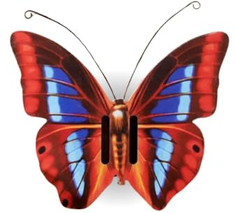 Blue Butterfly House for Garden, Wooden Butterfly House Kit, Decorative Insect Hotel to Attract Butterflies, Bees, and Pollinators