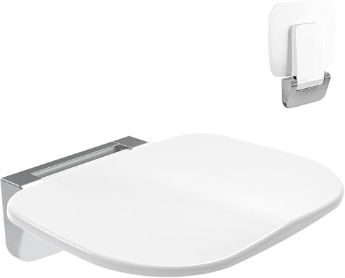 TINMAGI Sgabello Doccia Pieghevole a Muro, Sedile per Doccia Fino a 200 kg Caricabile, Seggiolino Ribaltabile per Anziani, Donne in Gravidanza, Disabili