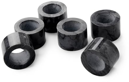 6er-Pack Marmor-Serviettenringe Dekorative Serviettenringe Moderner Serviettenringhalter für Familie, Catering, Küche, Esstisch, Arbeitsplatten, Küchendekoration (schwarz)